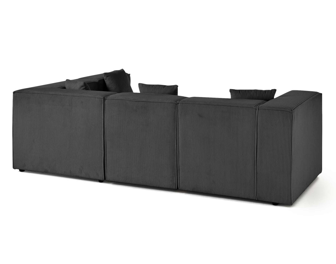 Canapé modulable d'angle droit 4 places en velours côtelé Arty