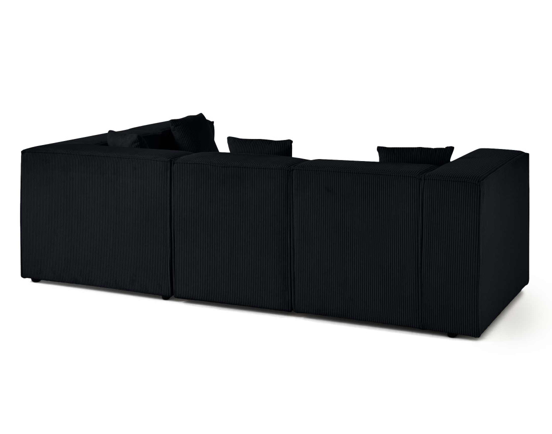 Canapé modulable d'angle droit 4 places en velours côtelé Arty