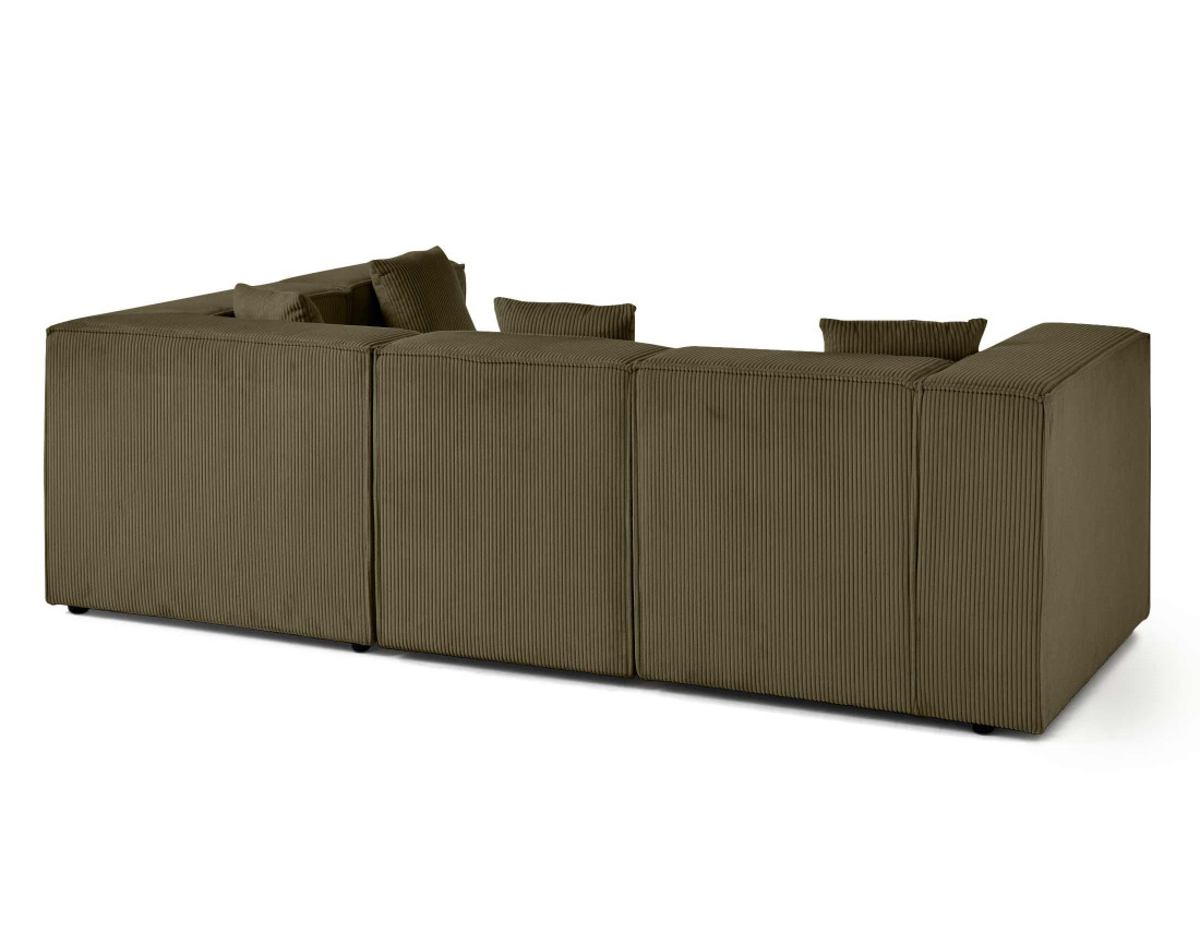 Canapé modulable d'angle droit 4 places en velours côtelé Arty
