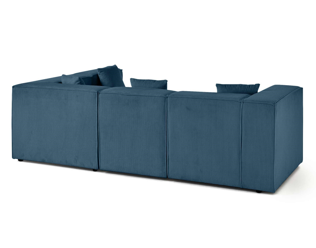 Canapé modulable d'angle droit 4 places en velours côtelé Arty