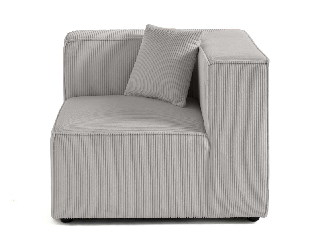 Module d'assise d'angle réversible en velours côtelé Arty