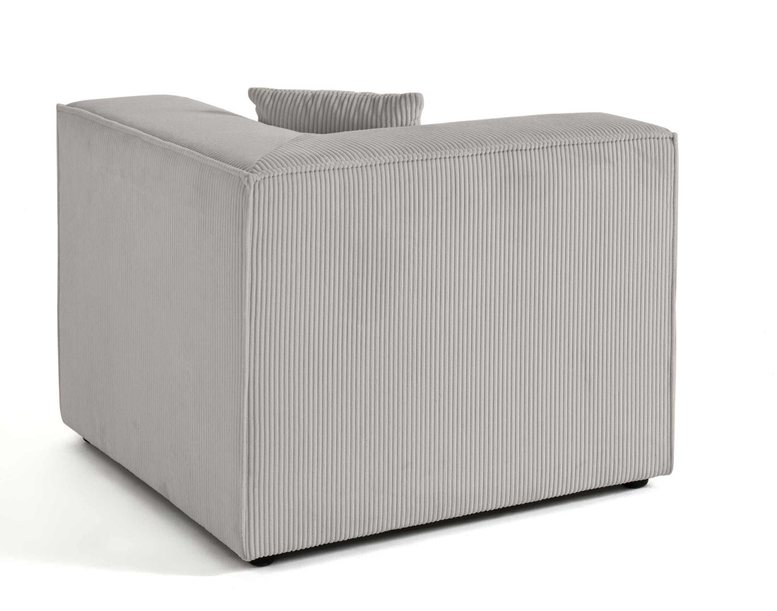 Module d'assise d'angle réversible en velours côtelé Arty