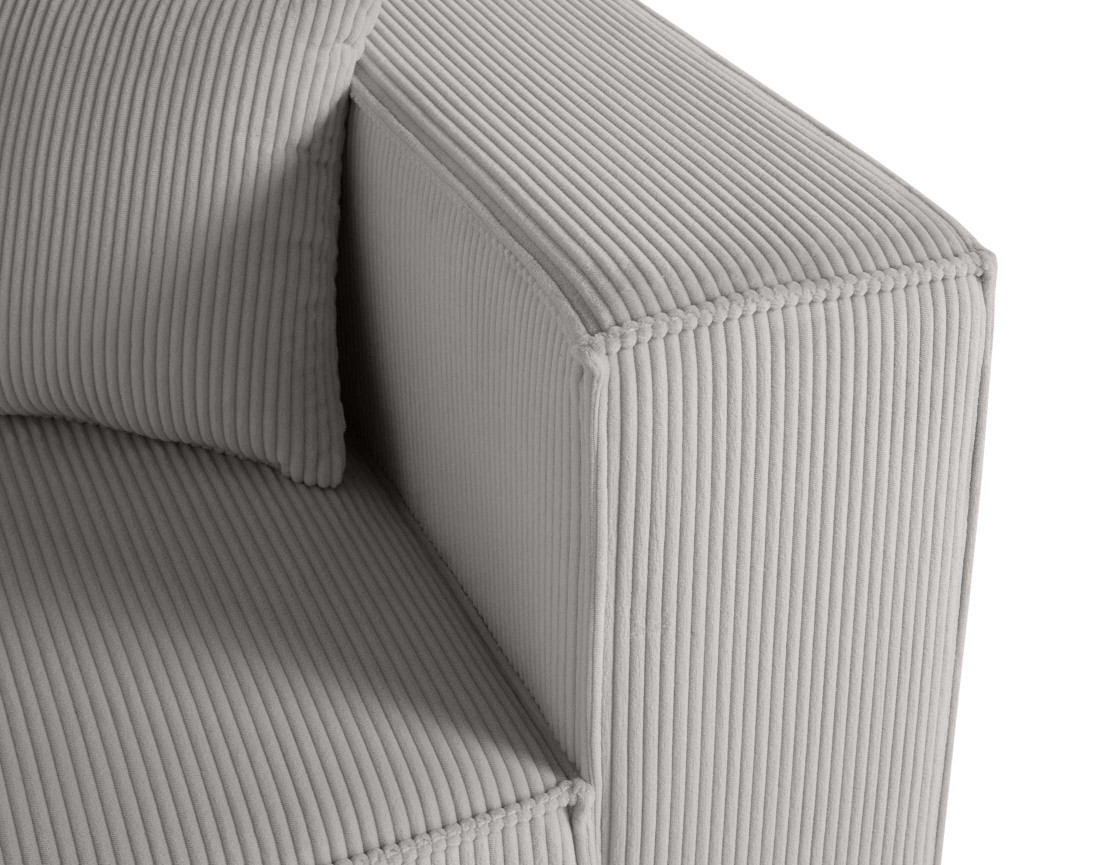 Module d'assise d'angle réversible en velours côtelé Arty