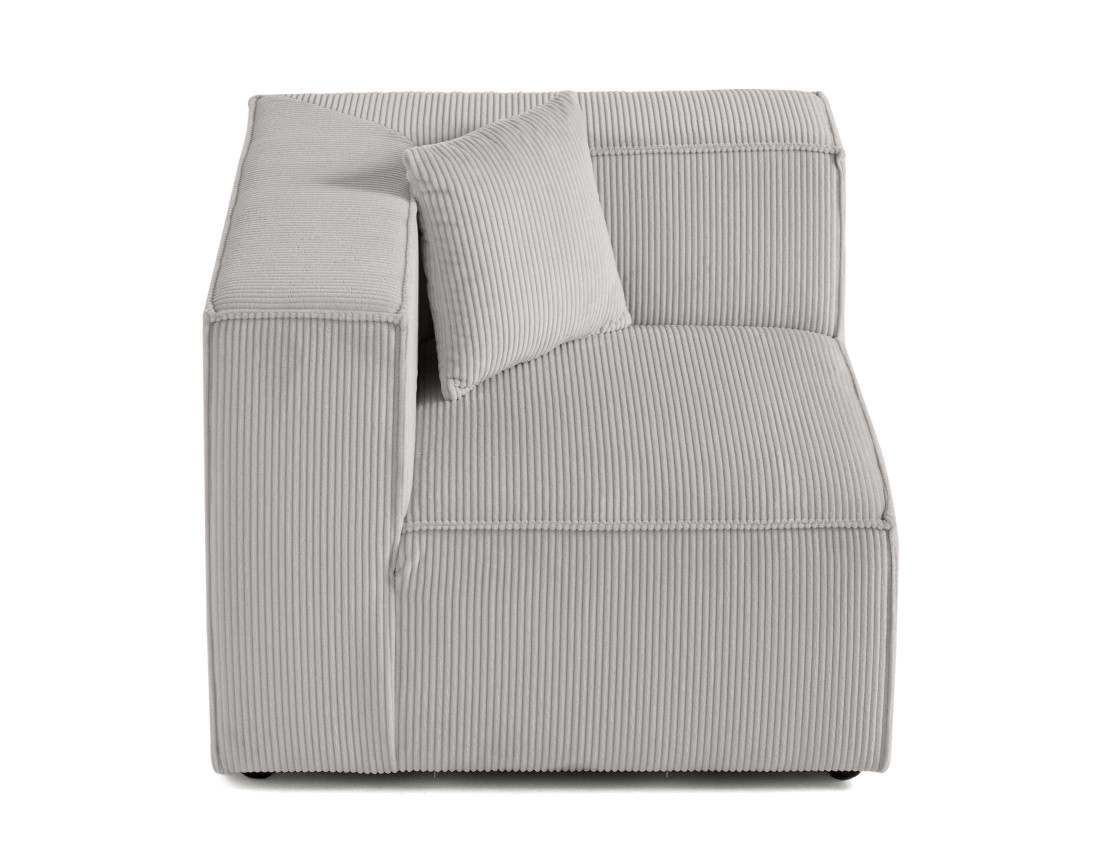 Module d'assise d'angle réversible en velours côtelé Arty
