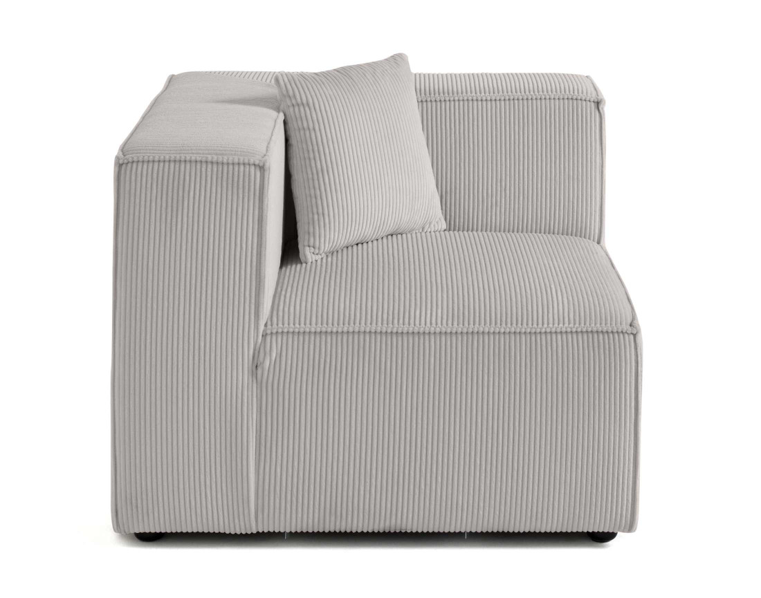 Module d'assise d'angle réversible en velours côtelé Arty