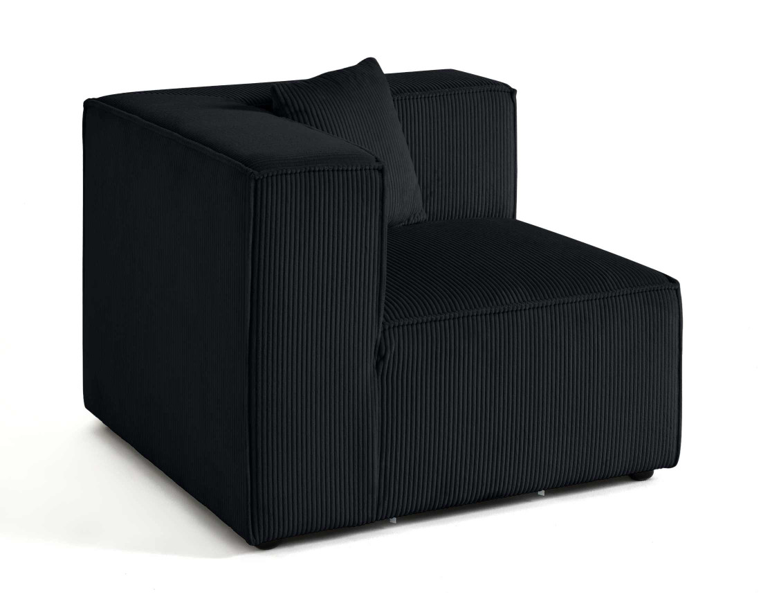 Module d'assise d'angle réversible en velours côtelé Arty