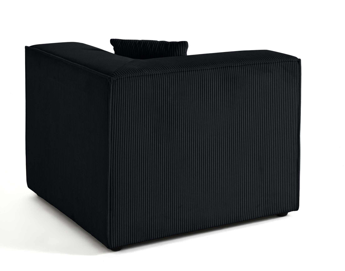 Module d'assise d'angle réversible en velours côtelé Arty