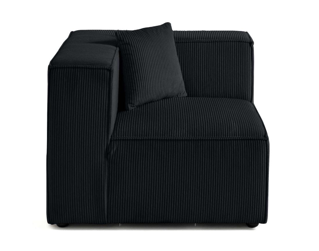 Module d'assise d'angle réversible en velours côtelé Arty