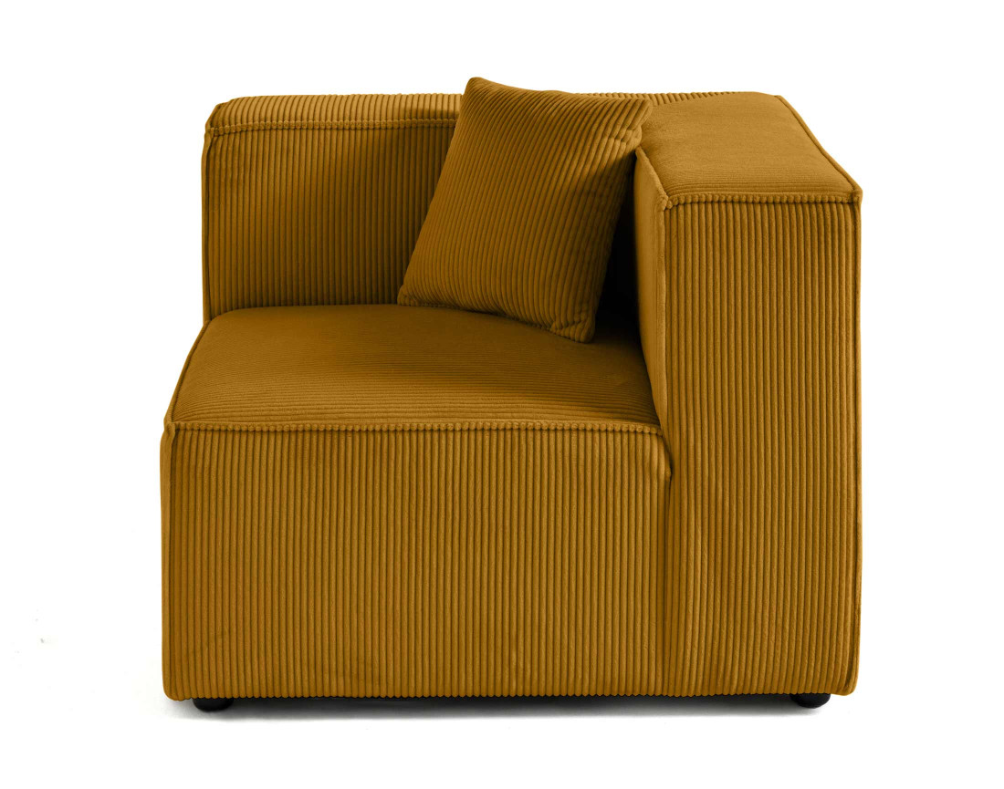 Module d'assise d'angle réversible en velours côtelé Arty