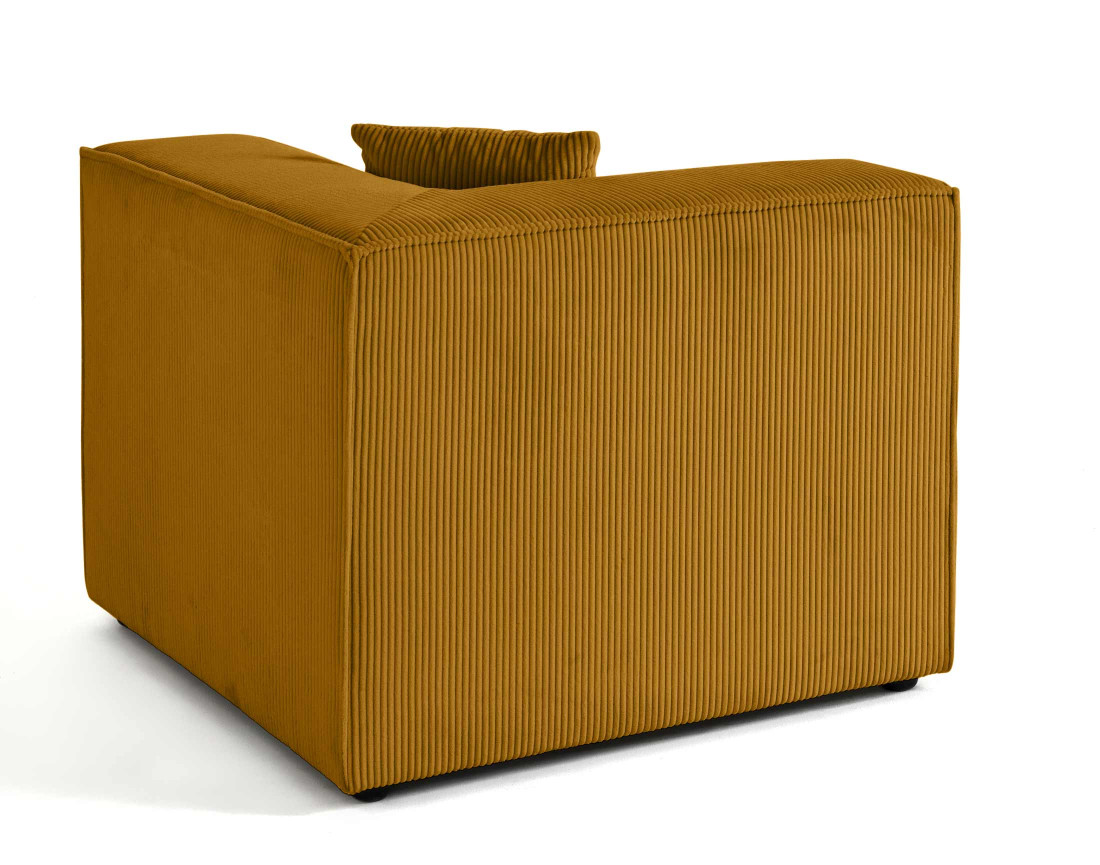 Module d'assise d'angle réversible en velours côtelé Arty