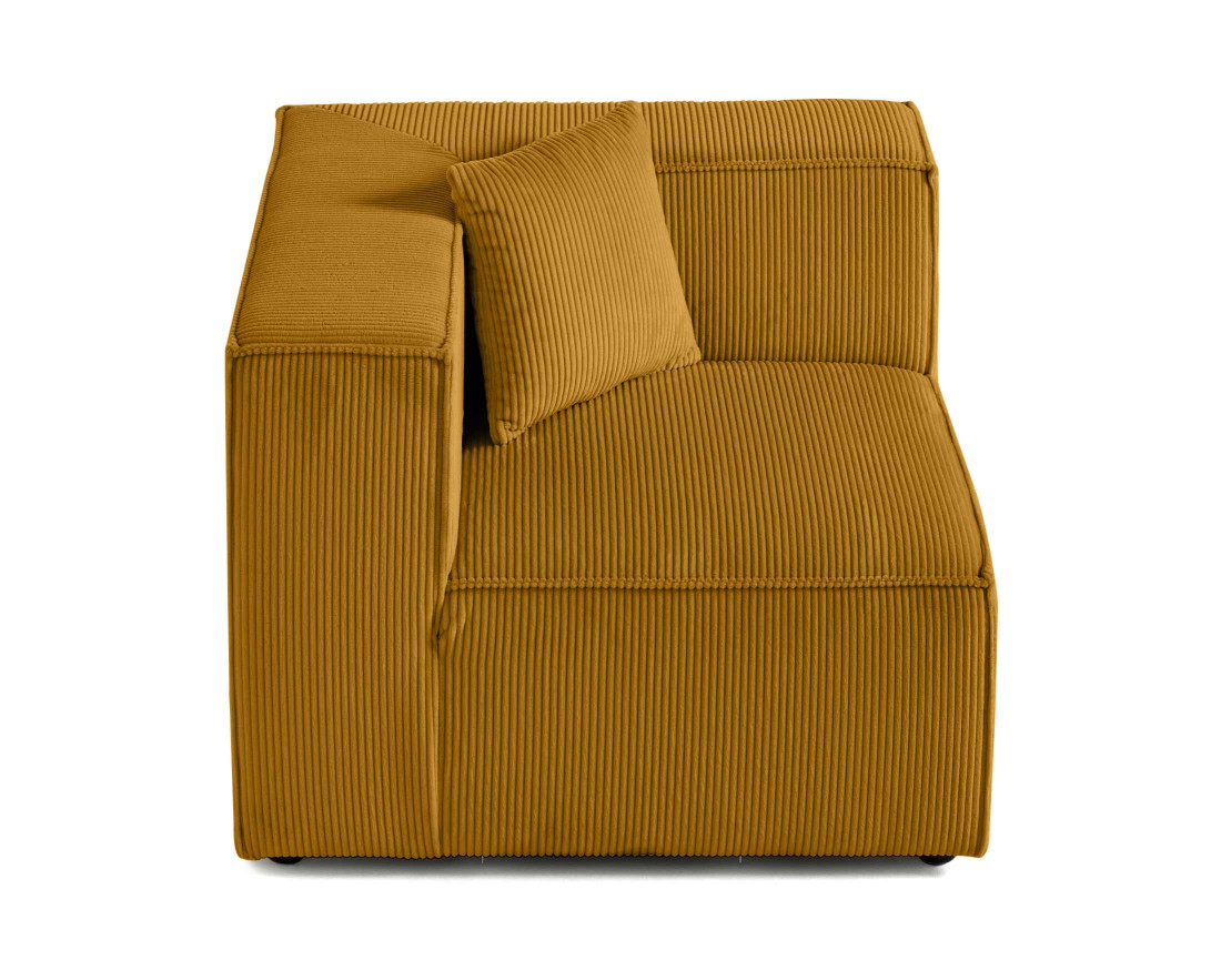 Module d'assise d'angle réversible en velours côtelé Arty