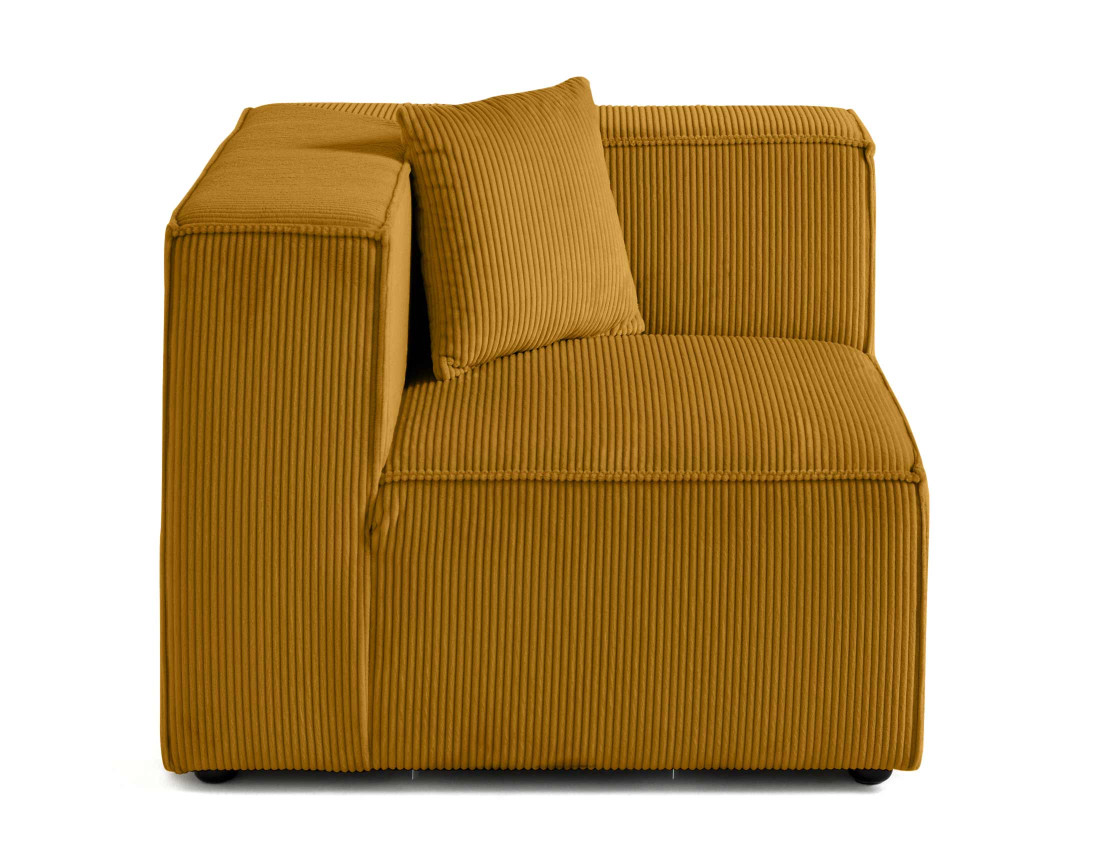 Module d'assise d'angle réversible en velours côtelé Arty