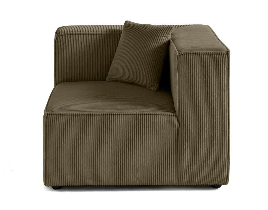 Module d'assise d'angle réversible en velours côtelé Arty