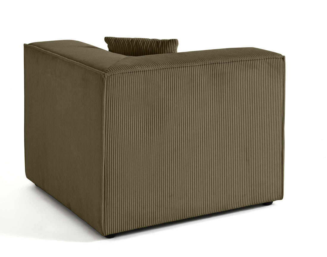 Module d'assise d'angle réversible en velours côtelé Arty