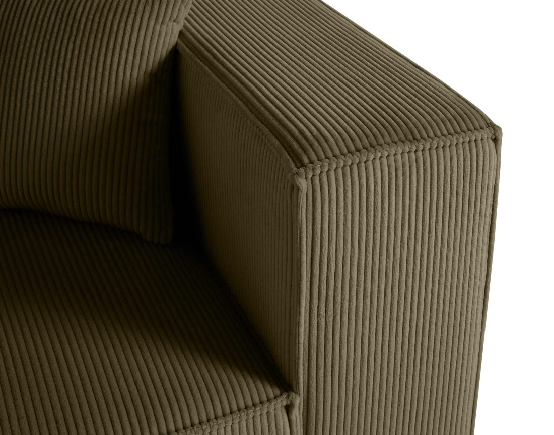 Module d'assise d'angle réversible en velours côtelé Arty