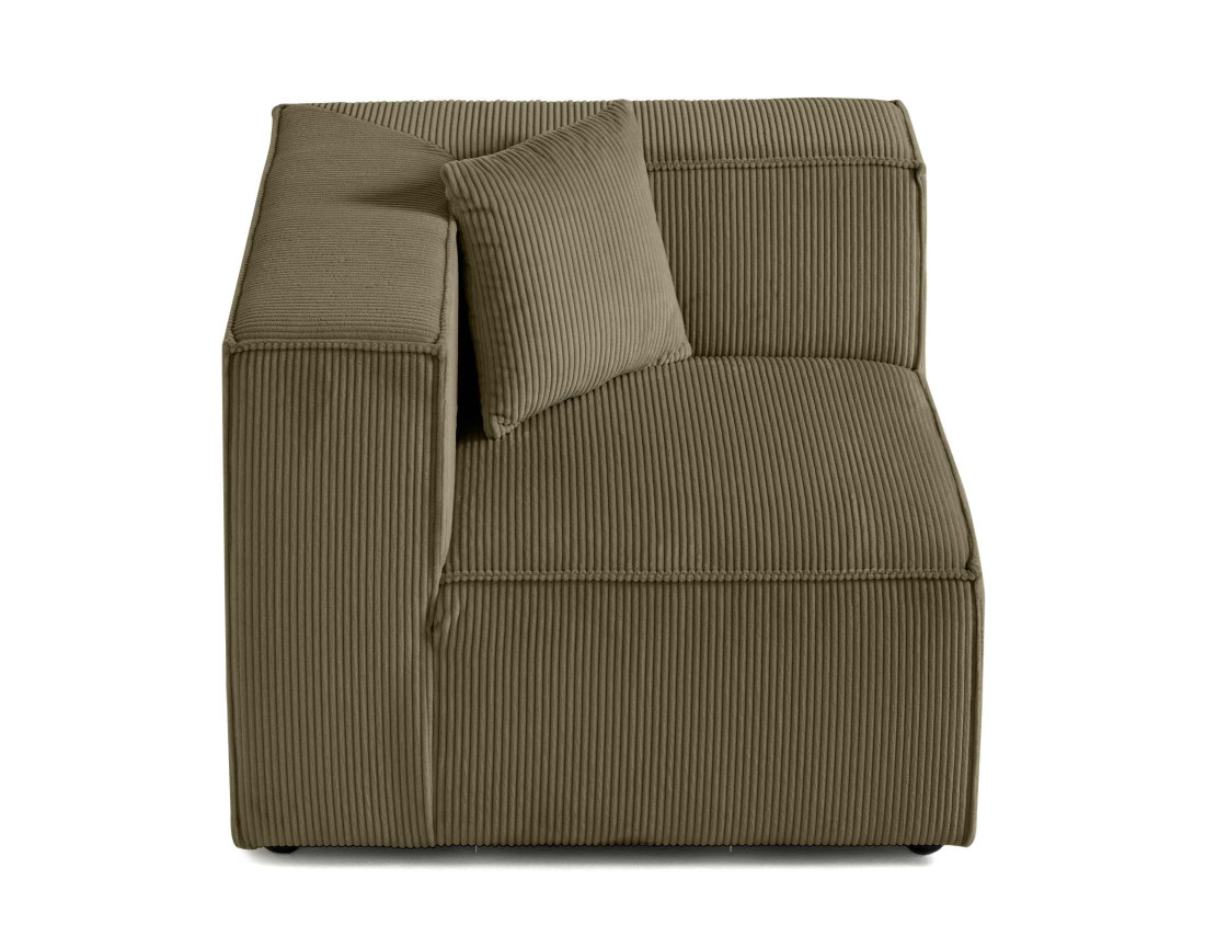 Module d'assise d'angle réversible en velours côtelé Arty