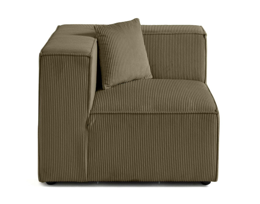 Module d'assise d'angle réversible en velours côtelé Arty