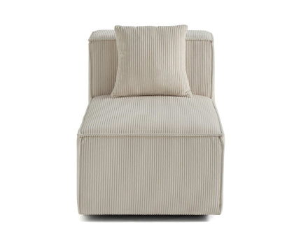 Module d'assise sans accoudoirs en velours côtelé Arty