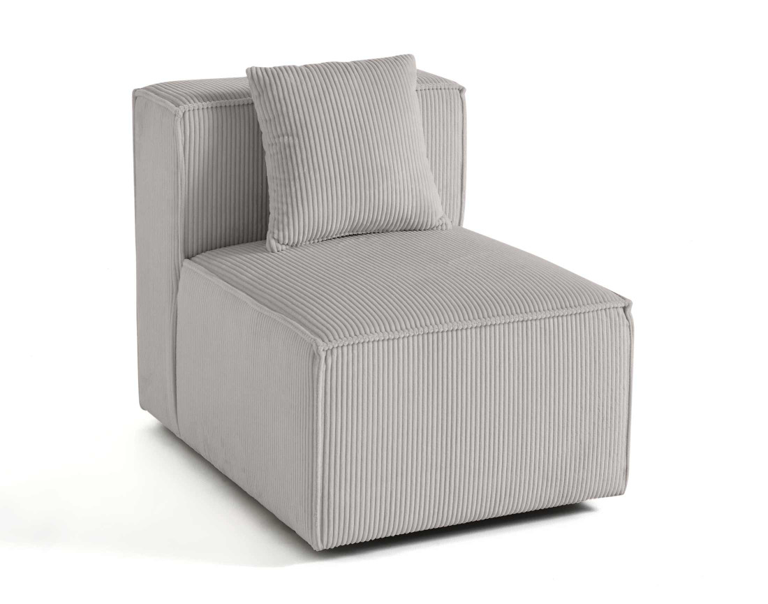 Module d'assise sans accoudoirs en velours côtelé Arty