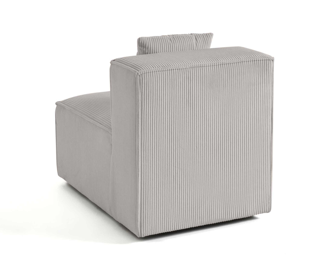 Module d'assise sans accoudoirs en velours côtelé Arty