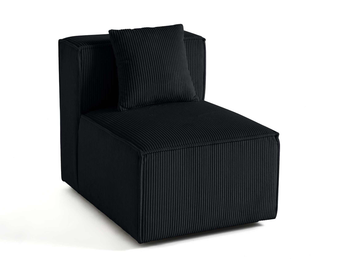 Module d'assise sans accoudoirs en velours côtelé Arty