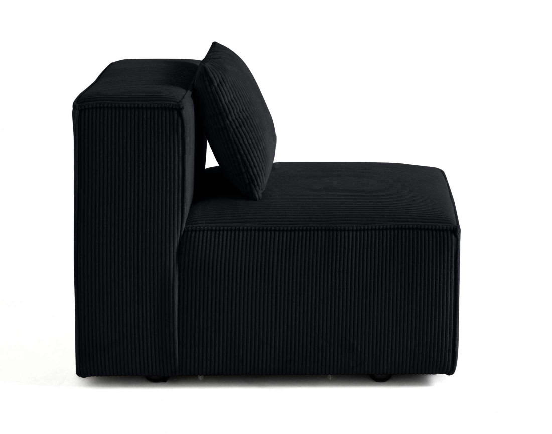 Module d'assise sans accoudoirs en velours côtelé Arty