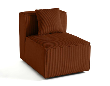 Module d'assise sans accoudoirs en velours côtelé Arty