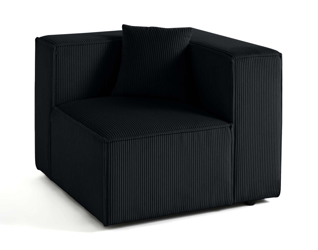 Module d'assise droit en velours côtelé Arty