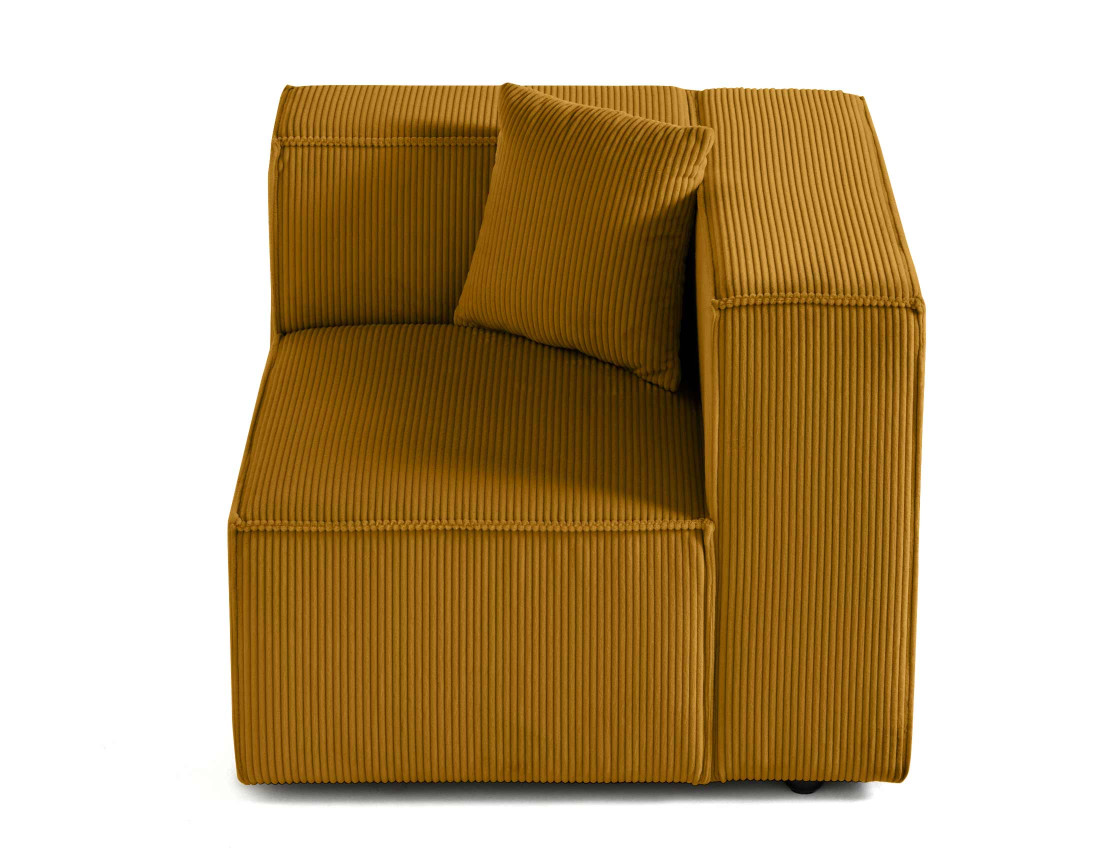 Module d'assise droit en velours côtelé Arty