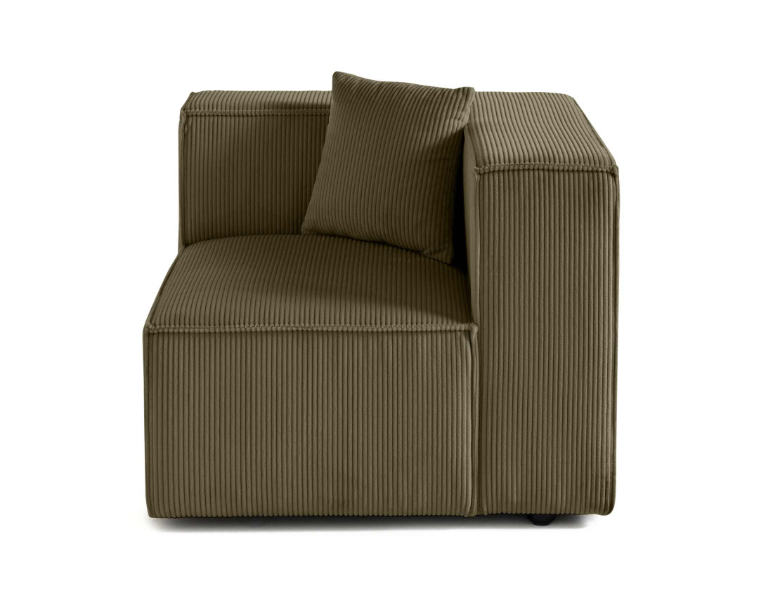 Module d'assise droit en velours côtelé Arty