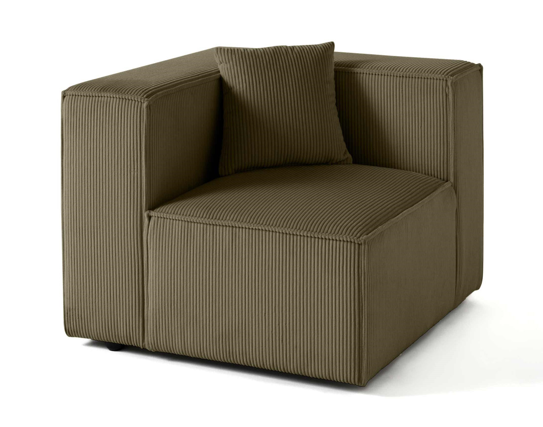 Module d'assise gauche en velours côtelé Arty