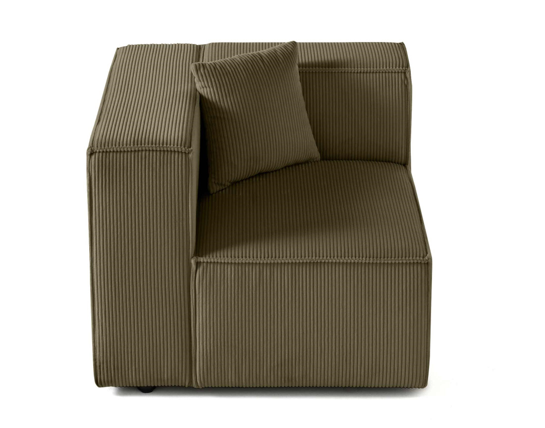 Module d'assise gauche en velours côtelé Arty