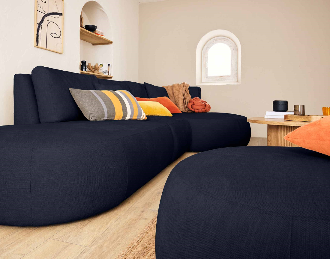 Module d'assise gauche en tissu texturé - Santorini