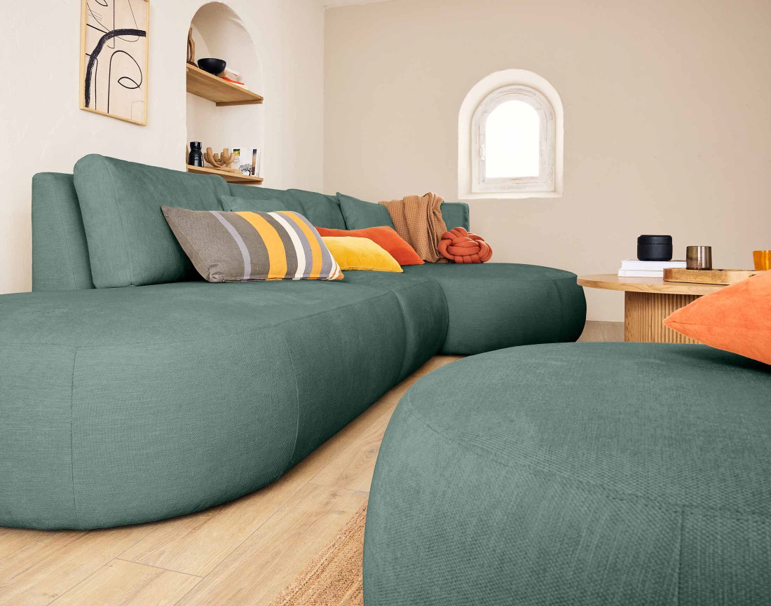 Module d'assise gauche en tissu texturé - Santorini