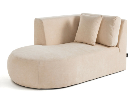 Module d'assise méridienne gauche en tissu texturé Santorini