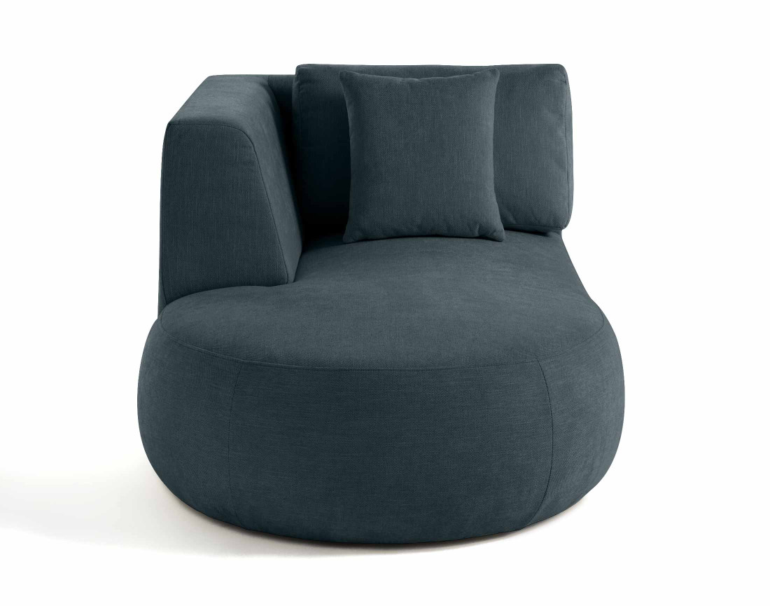 Module d'assise méridienne gauche en tissu texturé Santorini