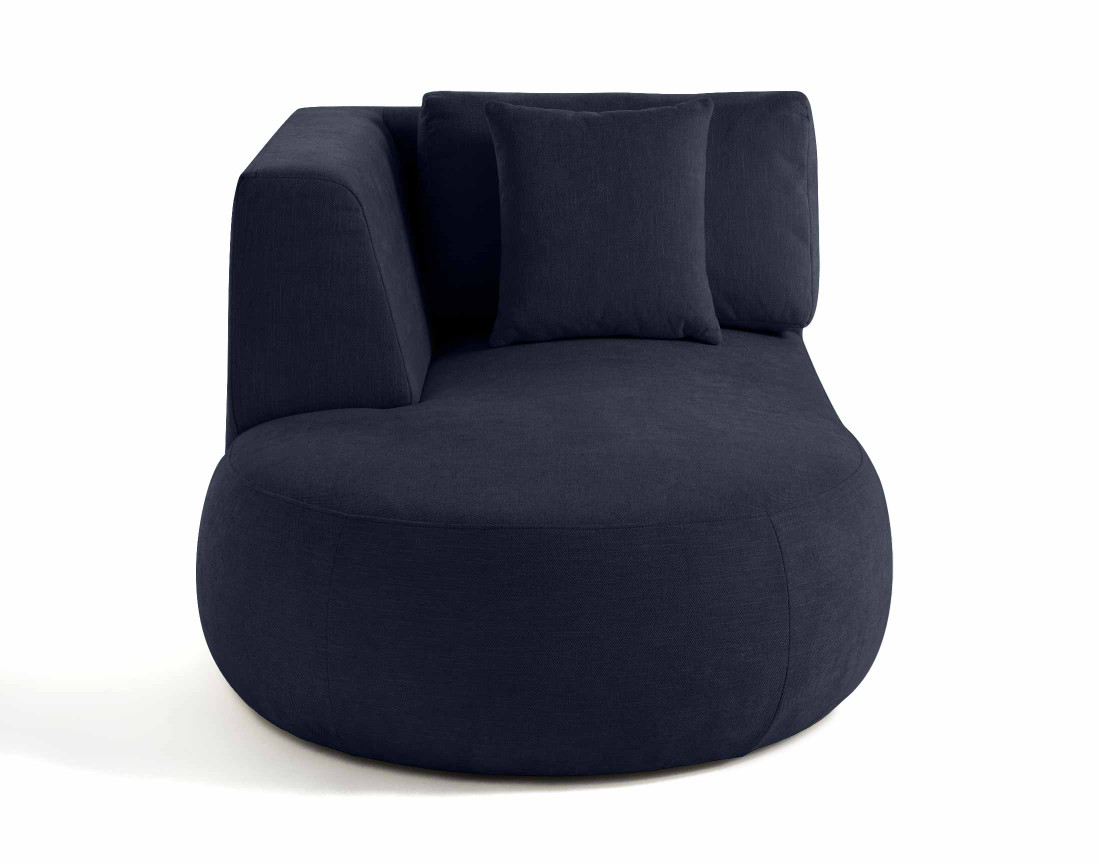 Module d'assise méridienne gauche en tissu texturé Santorini