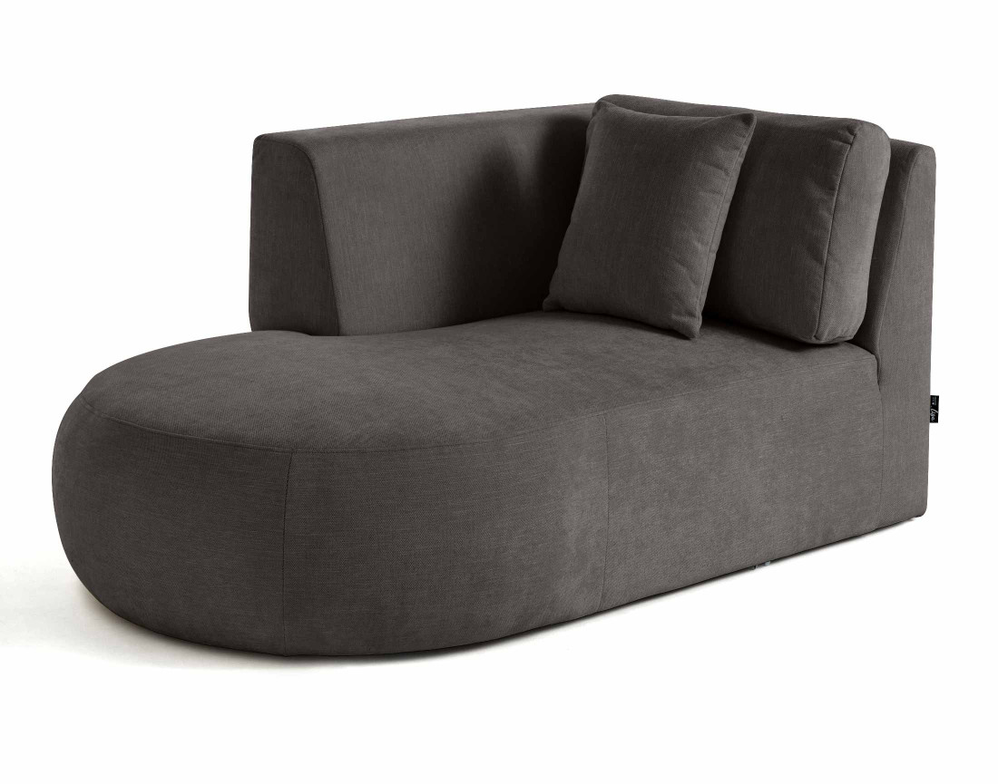 Module d'assise méridienne gauche en tissu texturé Santorini