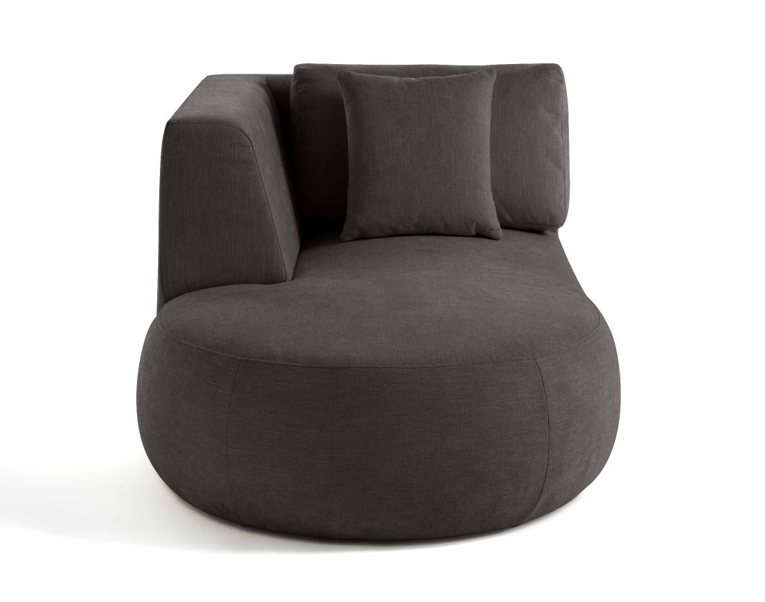 Module d'assise méridienne gauche en tissu texturé Santorini