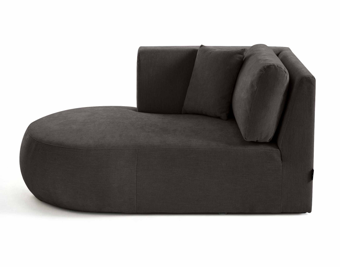 Module d'assise méridienne gauche en tissu texturé Santorini