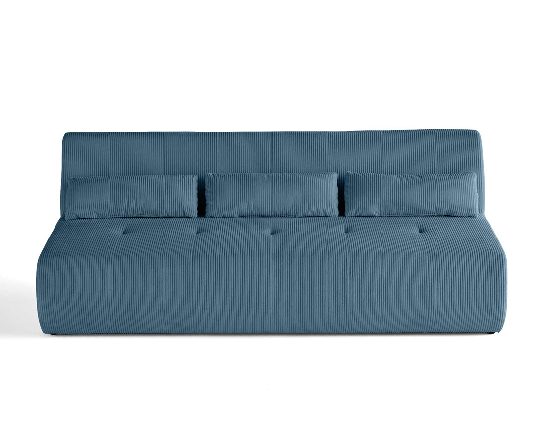 Canapé droit 3 places en velours côtelé Onyx