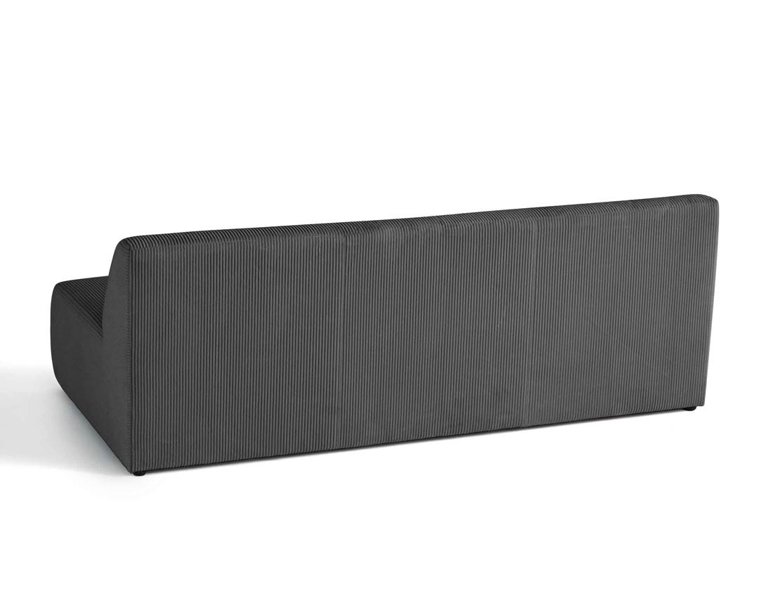 Canapé droit 3 places en velours côtelé Onyx