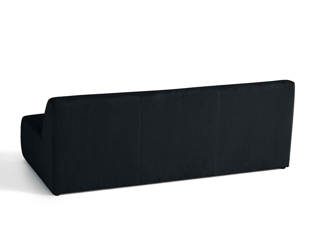 Canapé droit 3 places en velours côtelé Onyx