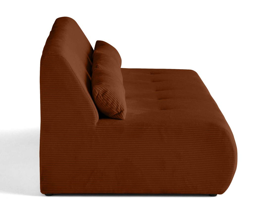 Canapé droit 3 places en velours côtelé Onyx