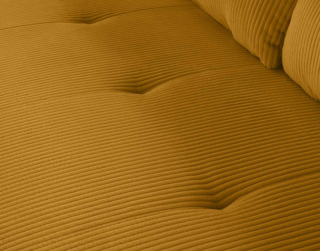 Canapé droit 3 places en velours côtelé Onyx