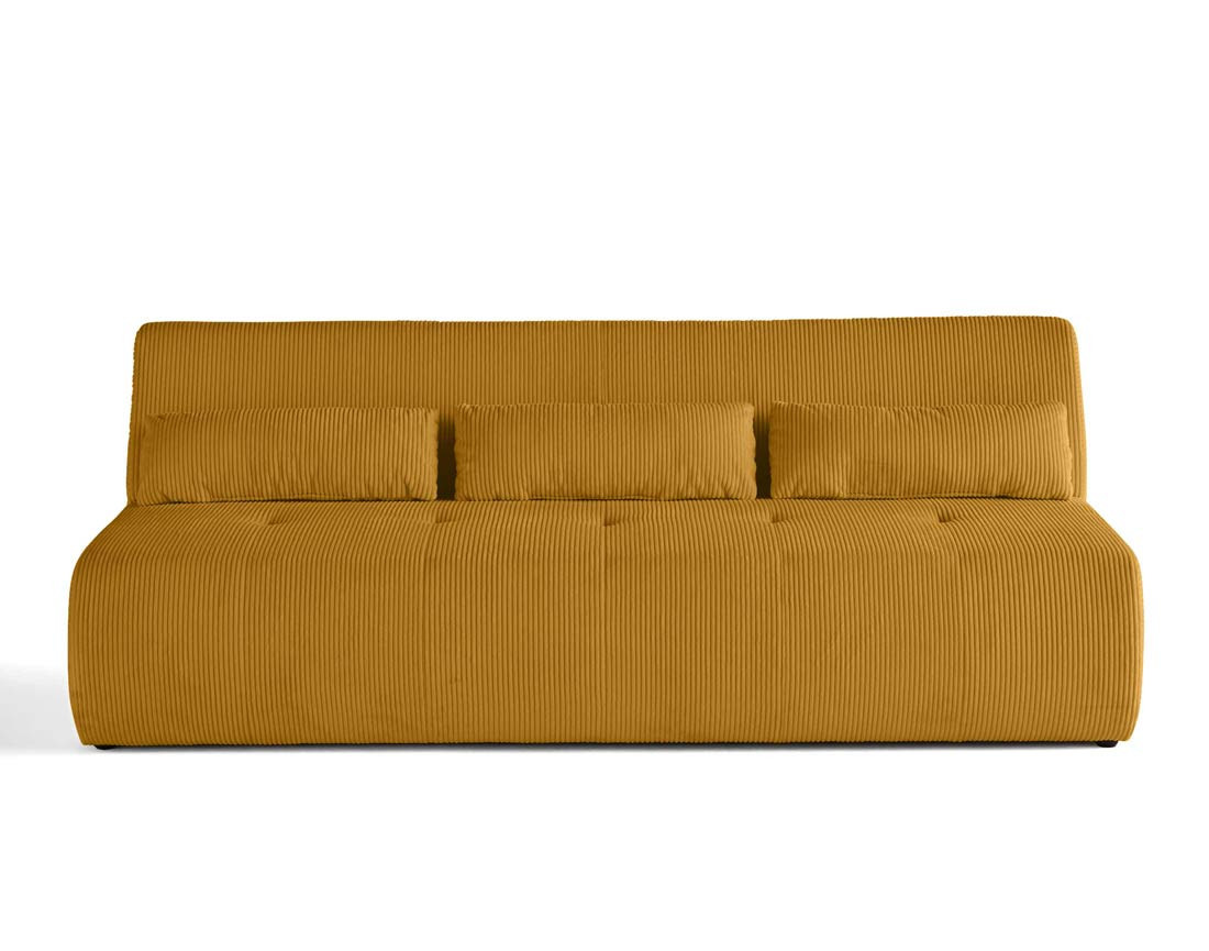 Canapé droit 3 places en velours côtelé Onyx