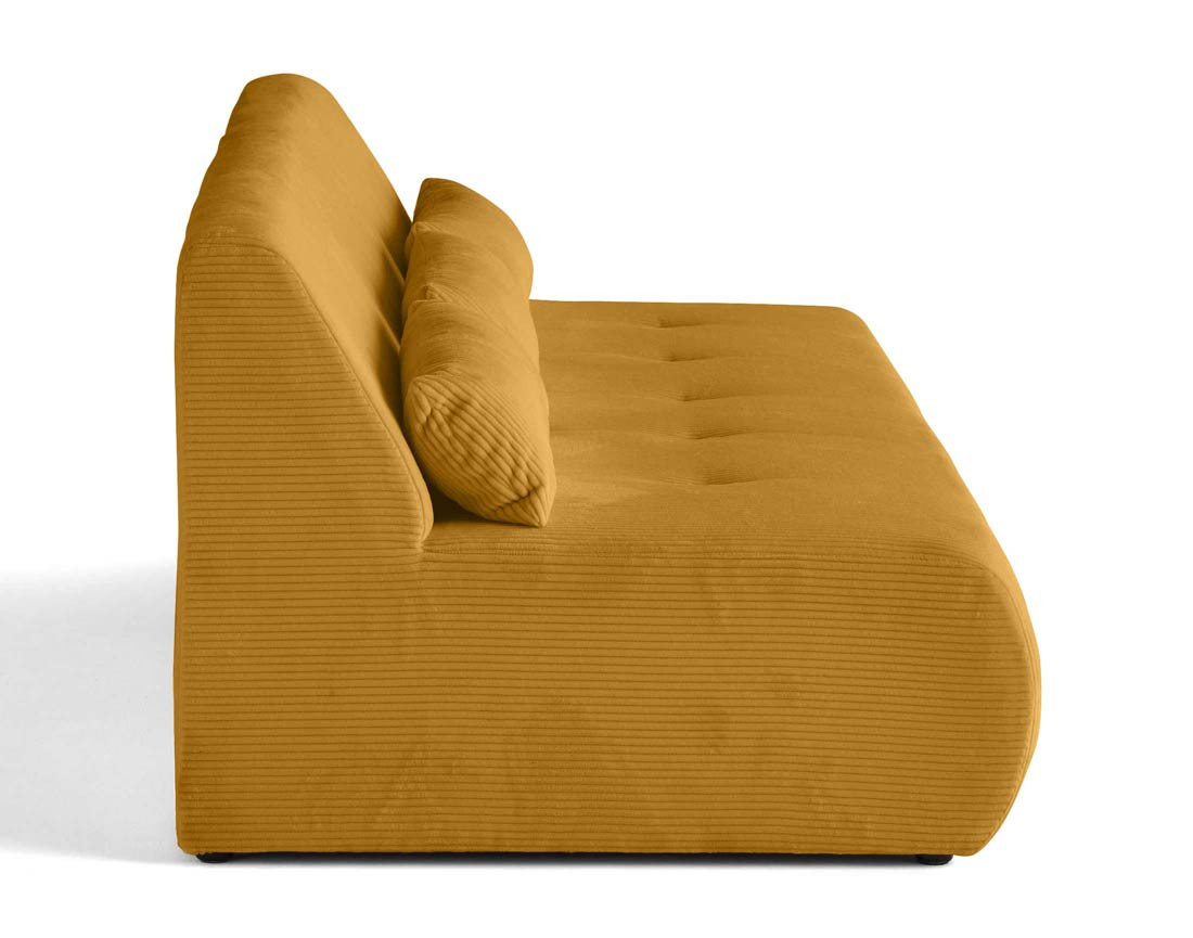 Canapé droit 3 places en velours côtelé Onyx