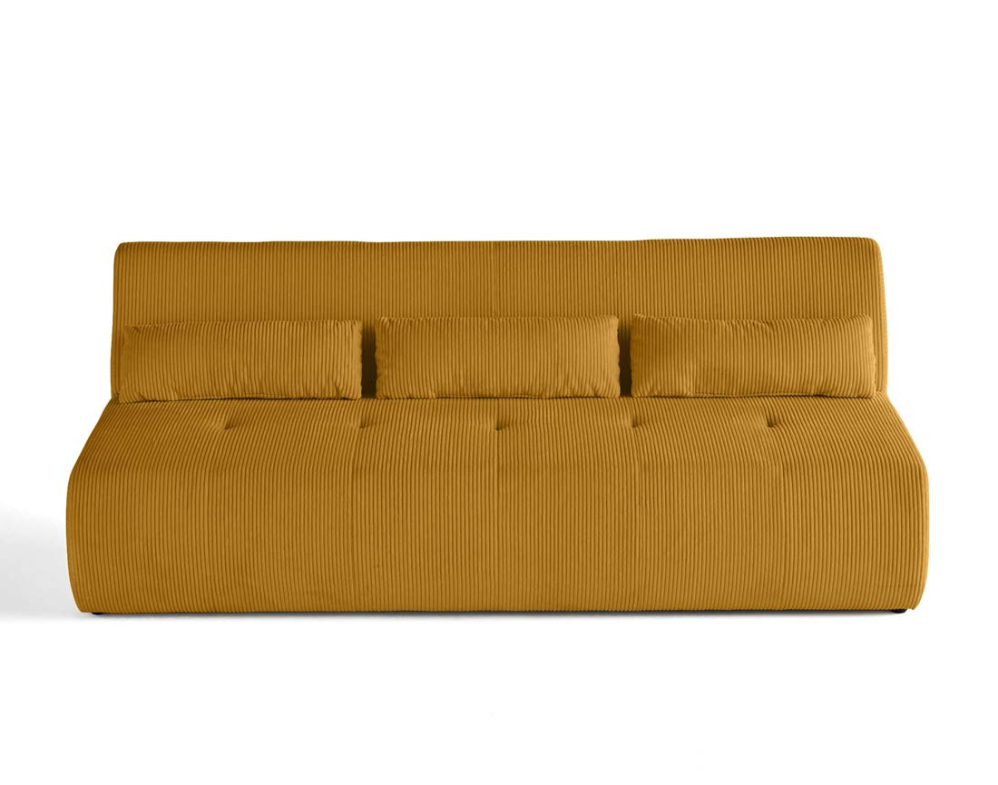 Canapé droit 3 places en velours côtelé Onyx