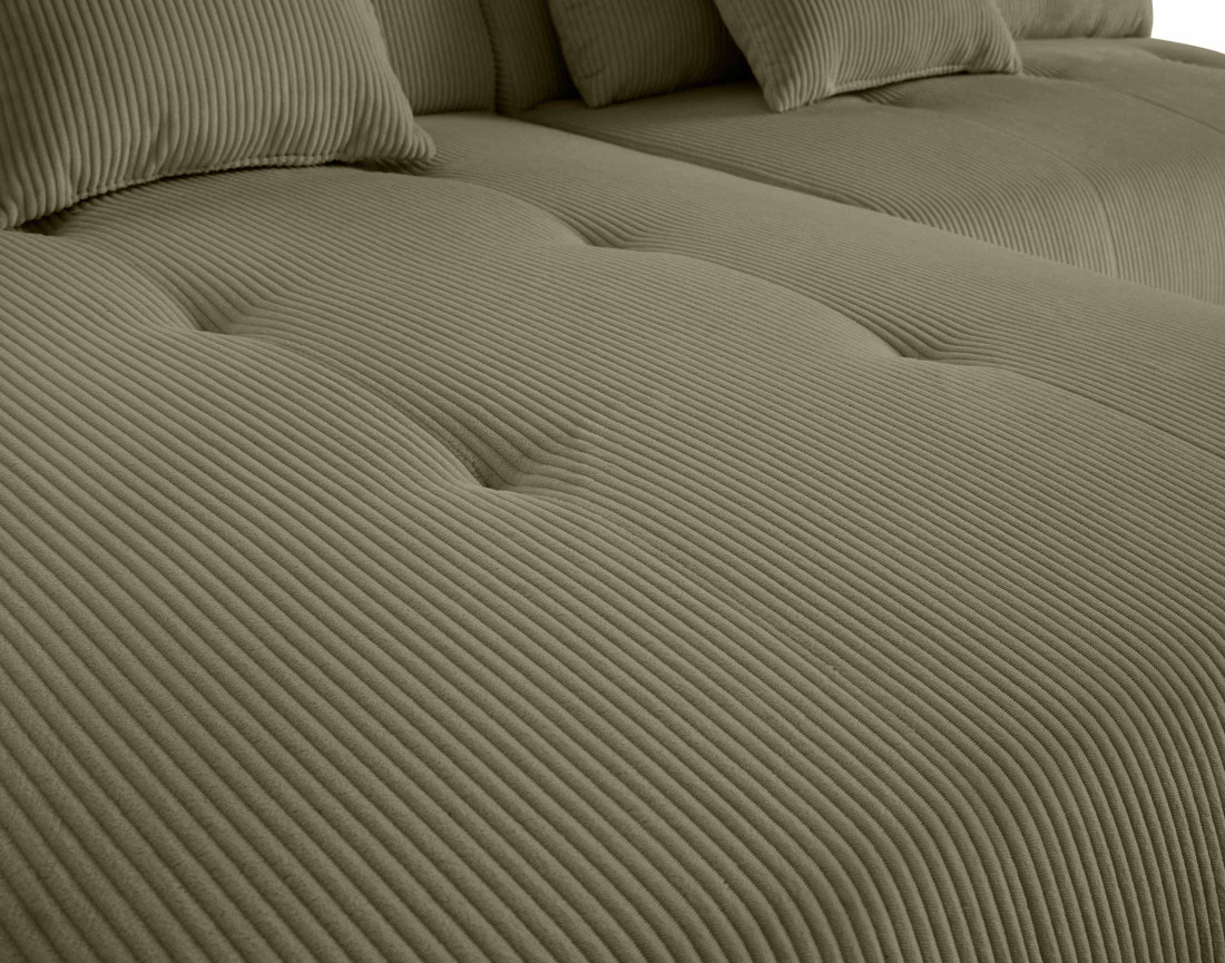 Canapé modulable d'angle gauche 7 places en velours côtelé Onyx