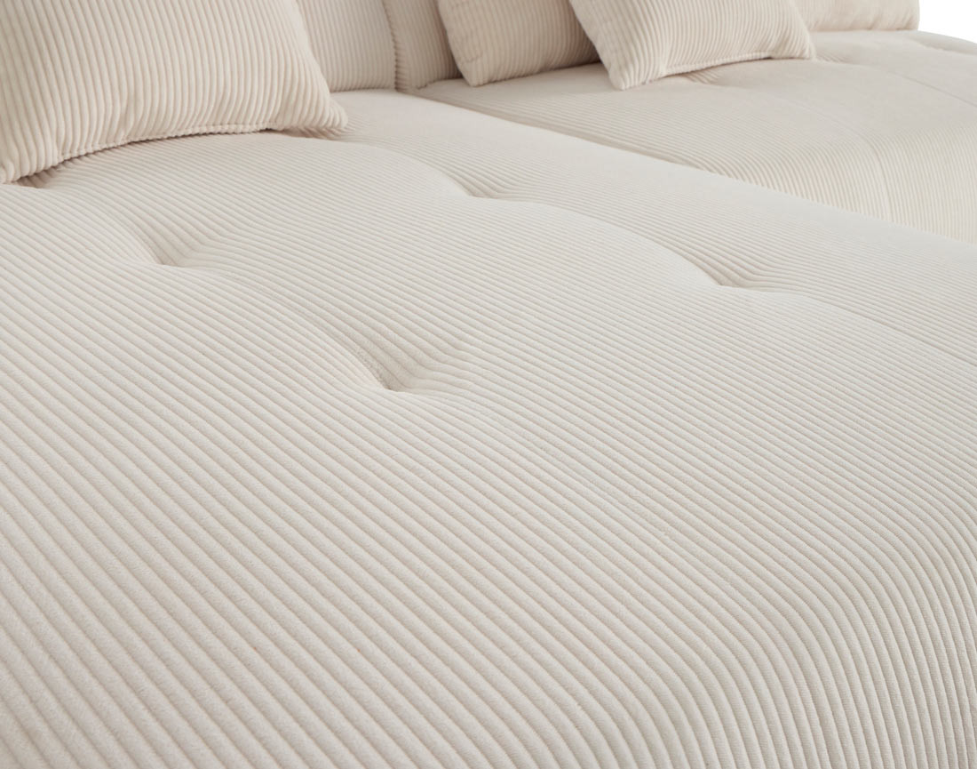 Canapé modulable d'angle gauche 7 places en velours côtelé Onyx